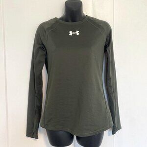 Under‎ Armour Long Sleeve Shirt Active Top Pullover Fitted Green 8007 Size Small